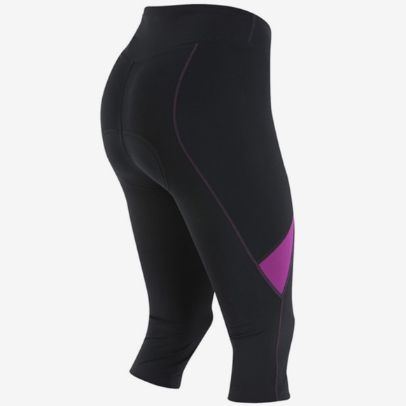 PEARL iZUMi Women's Sugar Cycling 3/4 Tight, Black/Purple Wine Padded Large - Picture 2 of 15